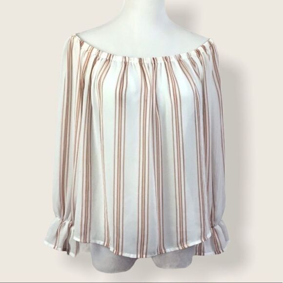 Forever 21 striped off the shoulder tunic top. Med - Picture 1 of 8